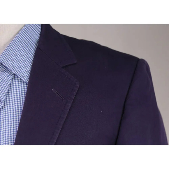 Gucci Current Solid Purple Patch Pocket 2-Btn Slim Fit Cotton Blazer Jacket 38S - Picture 4 of 9